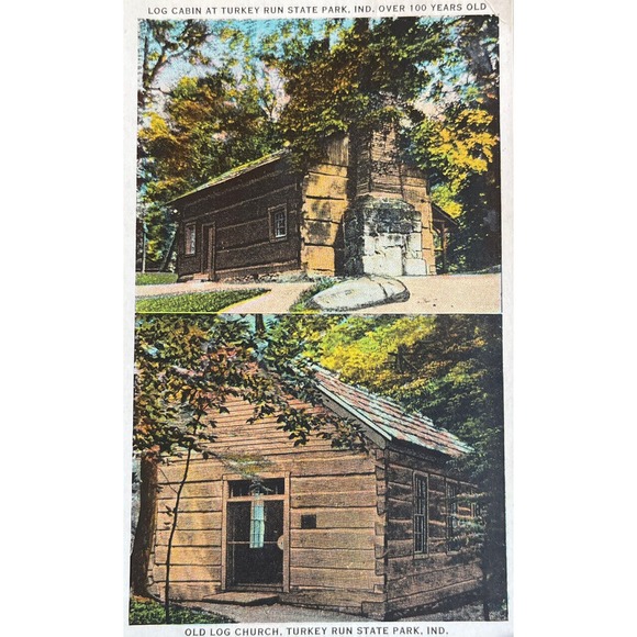 Vintage 1935 Ephemera Litho Postcard Souvenir Turkey Run State Park WB Guthrie - Picture 2 of 7